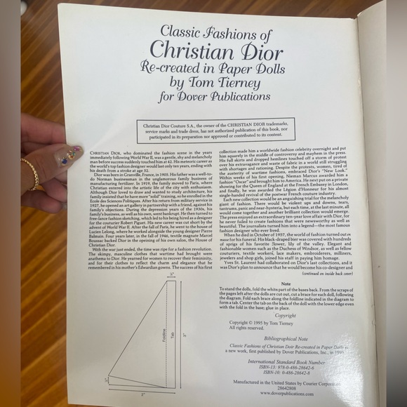 Vintage Christian Dior paper dolls collectible book - Picture 3 of 4